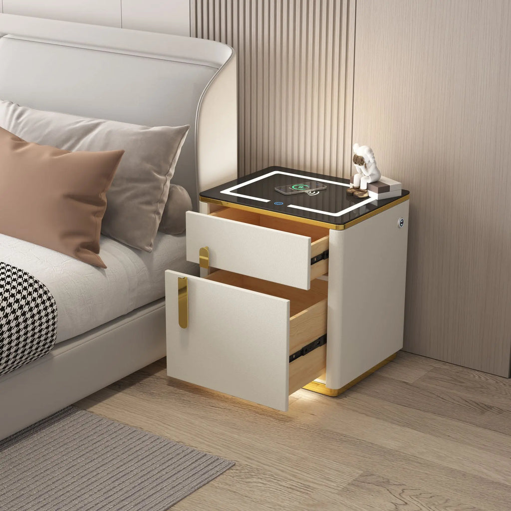 Light Luxury Modern Smart Bedside Table Small Multifunctional Invisible Integrated Safe Wireless Charging Password Living Room