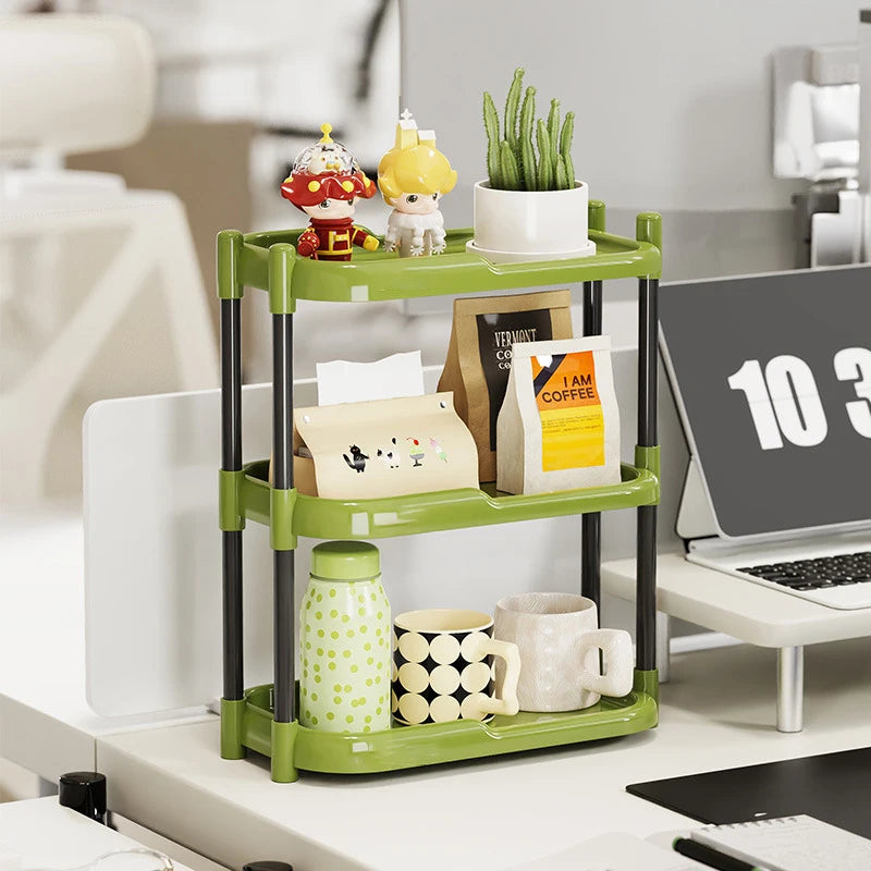 Wholesale Versatile Adjustable Desktop Multi-Layer Stackable Storage Rack Desk Stationery Cosmetics Stand for Living Room