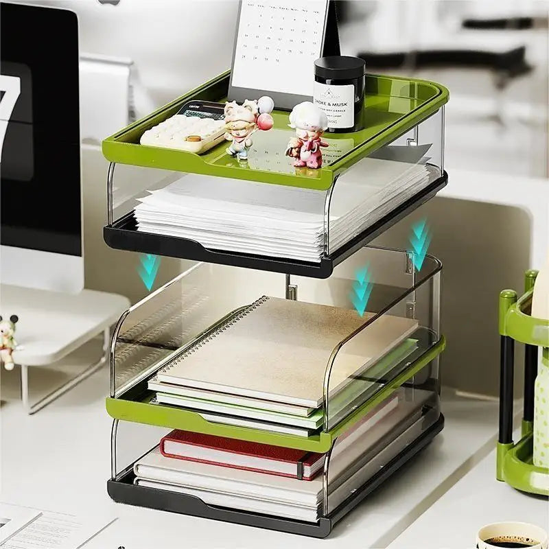 Modern Convenient Multifunctional Office Desk Stationery and Book Storage Rack Desktop File Storage Box