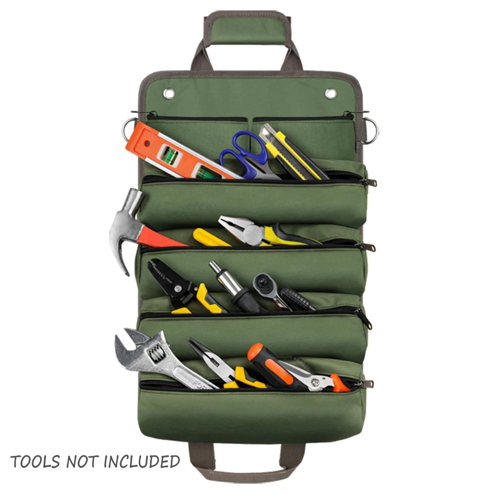 Tool Organizers Small Tool Bag Detachable Pouches Rolling up Tool Bag
