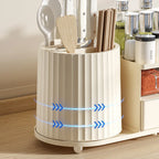 Multilayer Kitchen Storage Organizer with Rotating Utensil Holder - Condiment & Spice Rack with Drawer Spice Jar Organizer