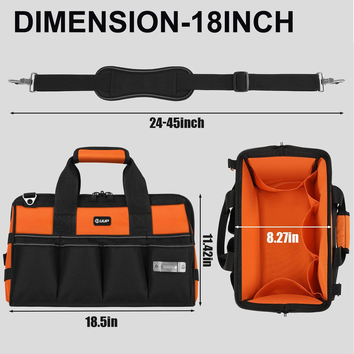 Customized Portable Tool Box Organizer Storage, Large Tool Bag,Heavy Duty Tactical Toolbag with Big Zipper, Travel Carry Toolbox