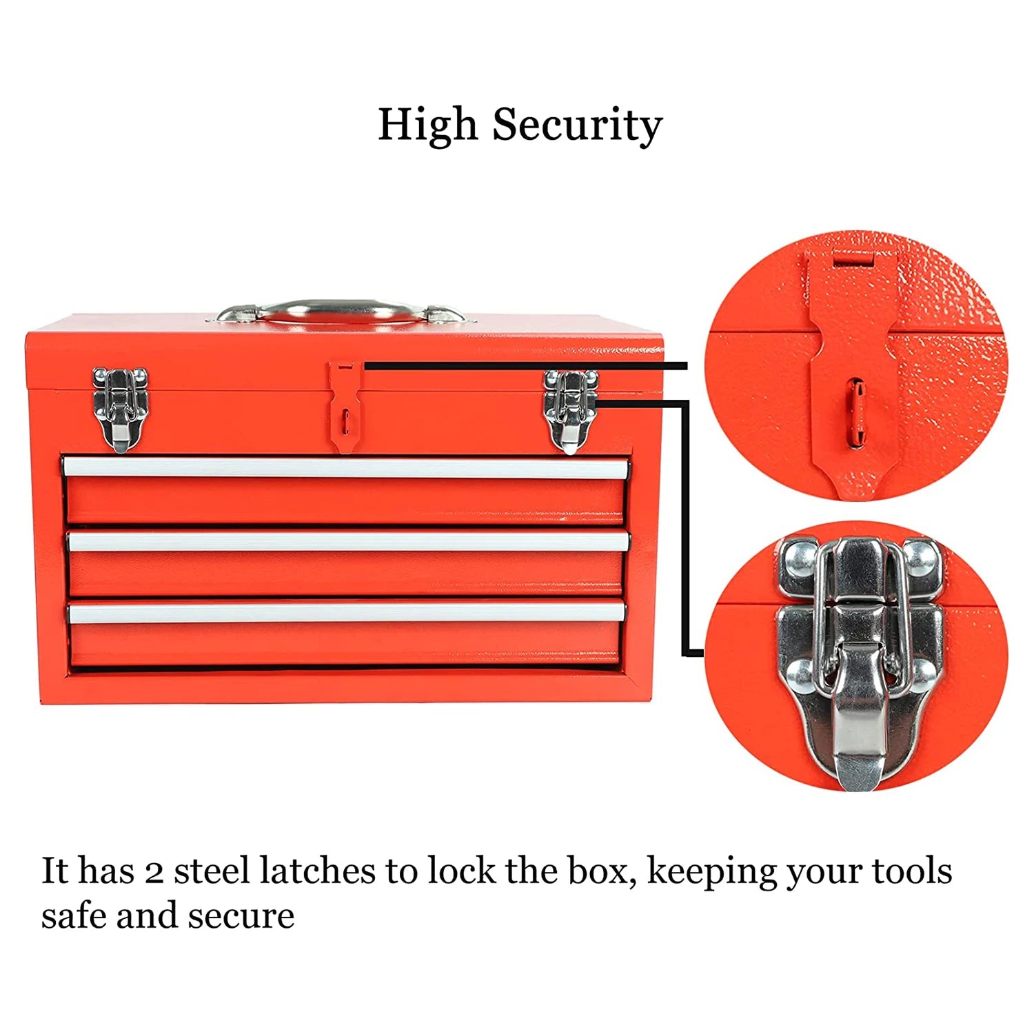 Heavy Duty Cold Rolling Steel 3-Drawer Stainless Steel Handles Storage Cabinet Garage Mechanic Organizer Tool Box