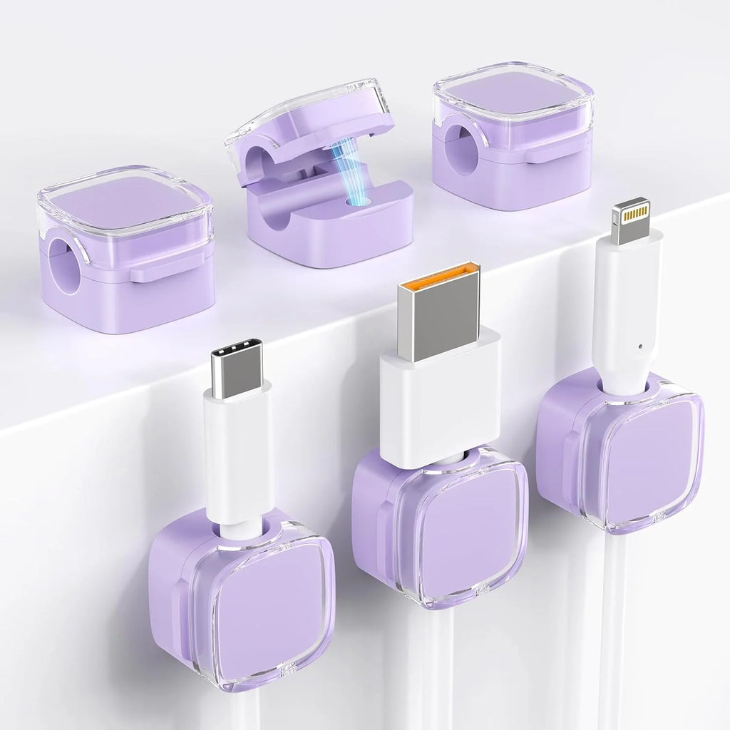 Magnetic Cable Clip Cable Holder Adhesive Wire Keeper Cord Cable Organizer Usb Charging Line Winder for Office Desktop Ome