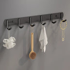 HUOLI Black 304 Stainless Steel Wall-Mounted Hooks - Modern Bathroom & Kitchen Storage, Hotel Bathroom Accessories Low Price