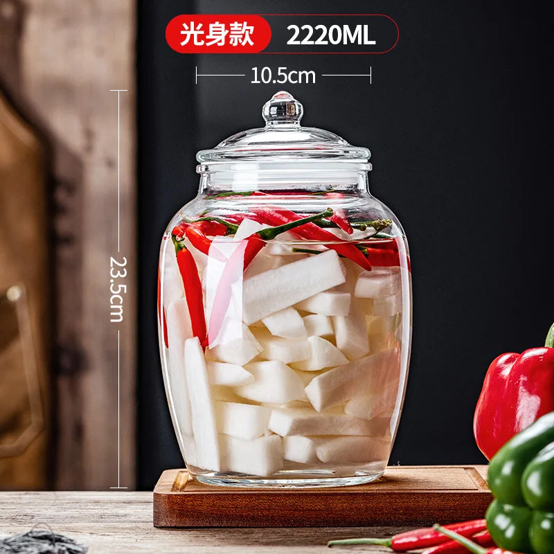 Wholesale Modern Design Glass Food Storage Jar with Lid Big Size Kitchen Glass Food Jars