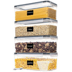 BPA Free Modern Plastic Airtight Pasta Storage Containers Clip-On Lids Large Capacity Portable for Kitchen Refrigerator Use