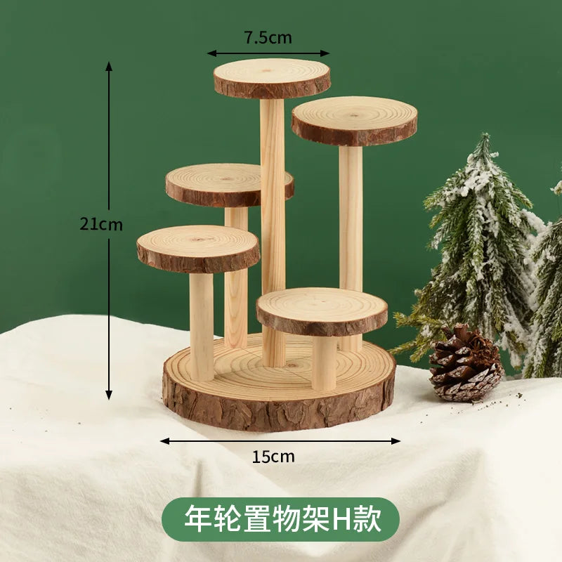 Solid Wood Lacquer Finish Modern Rectangle Multifunction 20x20x20cm Desktop Organizer Display Stand for Living Room Storage