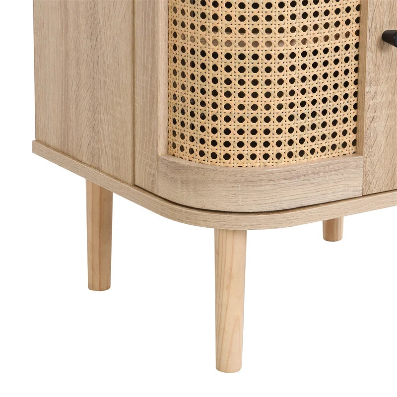 Modern Wooden Bedside Cabinet with Large Capacity Drawers for Easy Installation for Various Bedroom Storage Scenarios