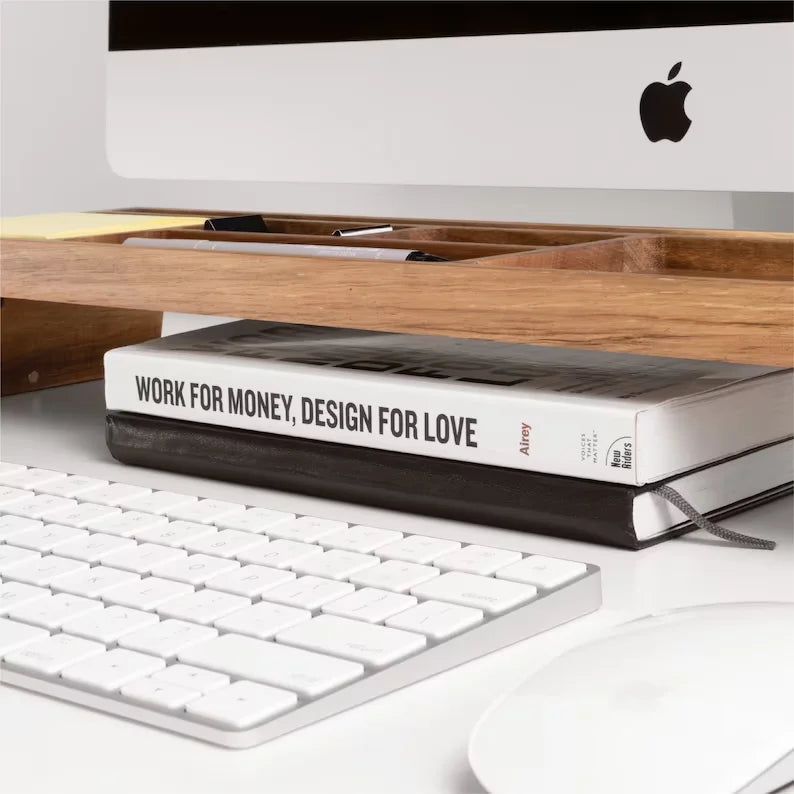 Wood Desk Organizer Home Office Desk Organization Tablet & Phone Stand for Cubicle Docking Station