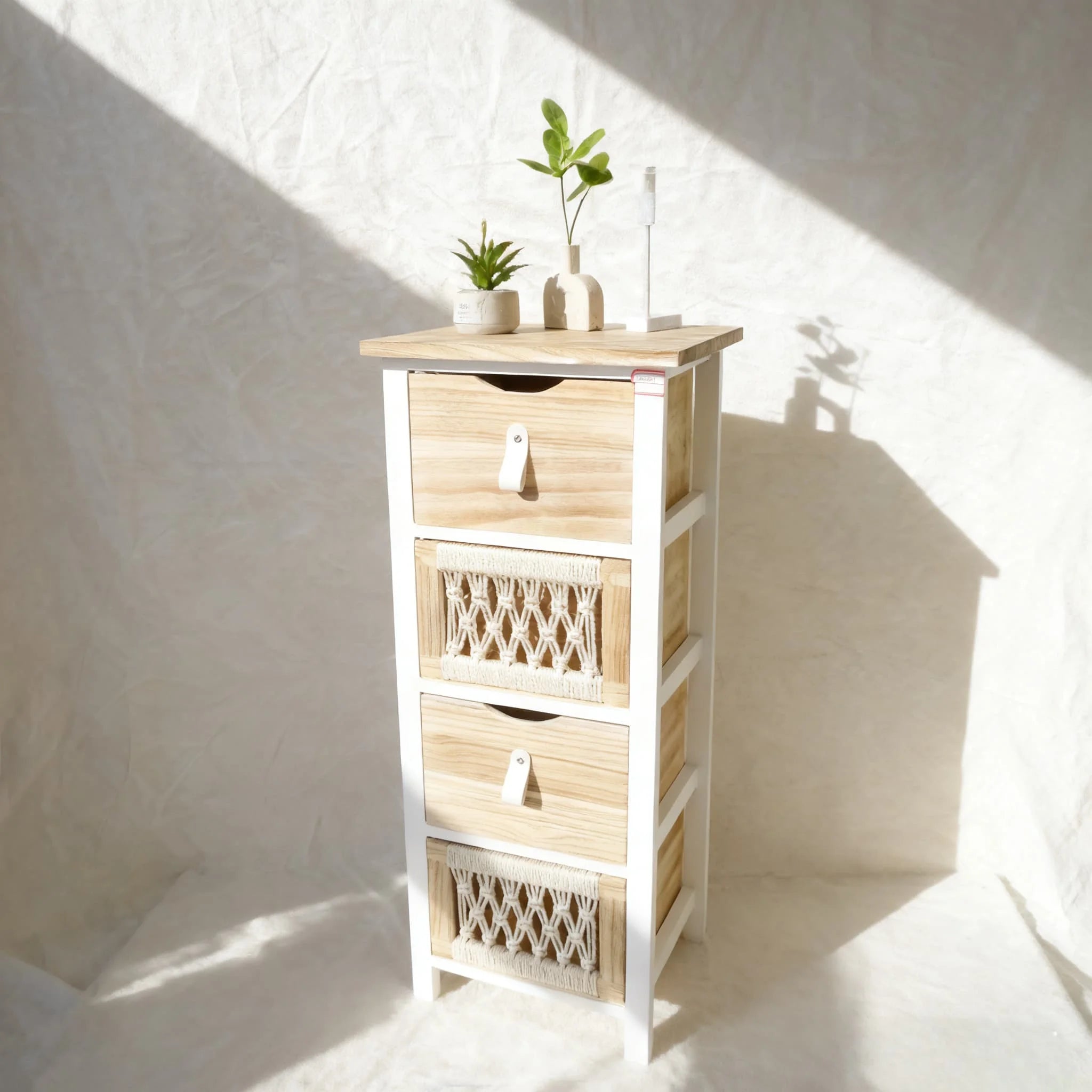 Environmentally Friendly Solid Wood Bedroom Bedside Table with Storage Drawers for Storing Household Items Desk Storage Rack