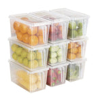 Plastic Refrigerator Organizer Food Storage Container With Lid Handle Fresh-Keeping Box Fridge Reusable Storage for Kitchen Tool