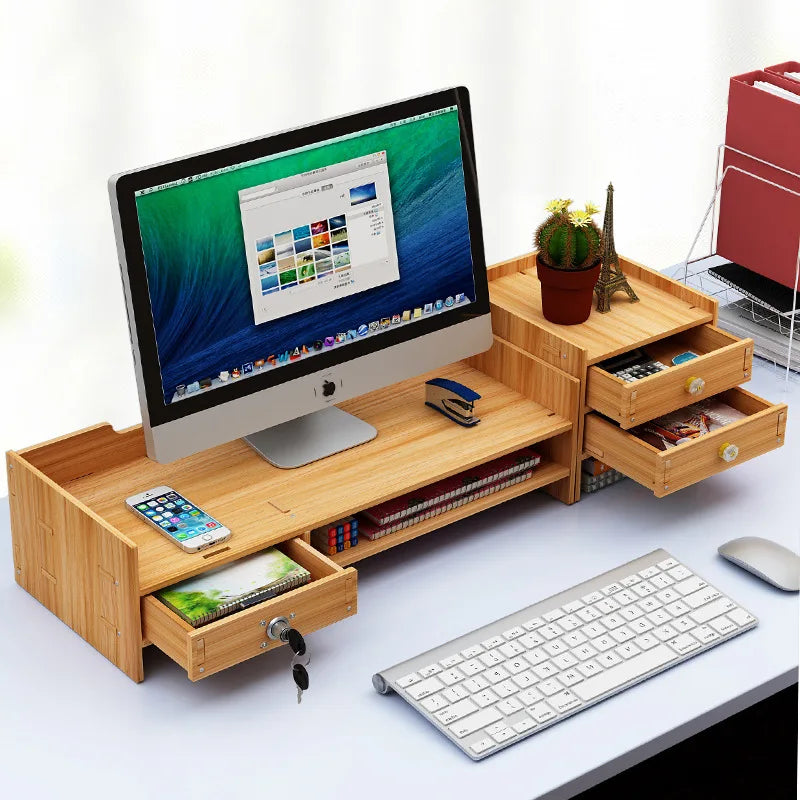 Custom Computer Monitor Riser Stand Base Office Supplies Desktop Storage Box Keyboard Organizer Rack Storage Holders