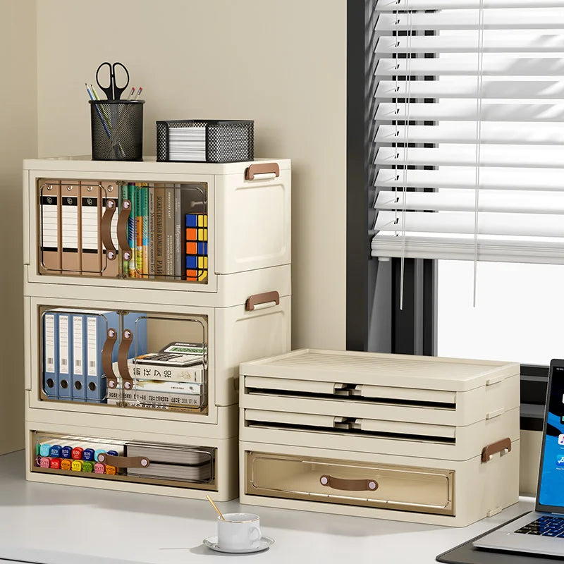 Desk Organizer, Plastic Desktop Organizer with Pencil Holder and Sticky Note Tray, Office Stationery Supplies Organizers