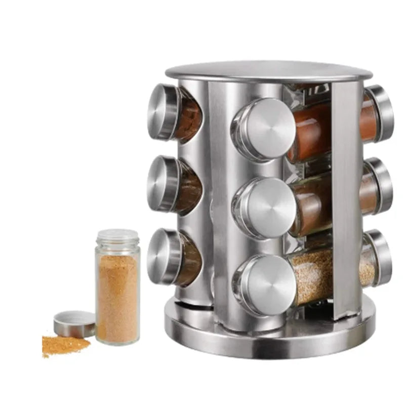Revolutionary Square Spice Rack Set Organizer Kitchen Seasoning Holder Storage