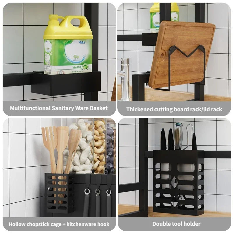 Over the Sink Dish Drying Rack Dish Drainer Racks with Dust-proof Cabinet Door Space-Saving Kitchen Organizer for Dishes