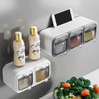 Modern Square PP Seasoning Box Injection-Molded Wall-mounted Storage Food Bottles Jars Set 1-3L Capacity Multifunction Design