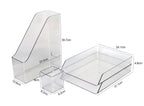 4-Piece Transparent PET Office Desktop Organizers - Ideal for Pens, Stationery, A4 Files & Document Storage Racks