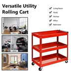 3-Layer Mechanical Workshop Tools Cart Trolley Wheel-Attached Toolbox Garage Workbench Racks for Vehicle Accessory Storage