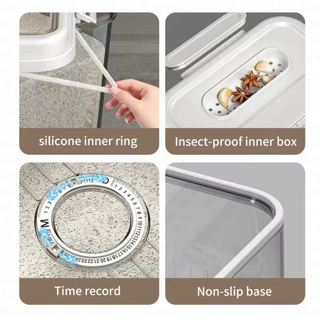 Airtight Bread Storage Container with Time Recording Countertop Bread Box with Lid for Kitchen Homemade Bread Storage