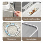 Airtight Bread Storage Container with Time Recording Countertop Bread Box with Lid for Kitchen Homemade Bread Storage