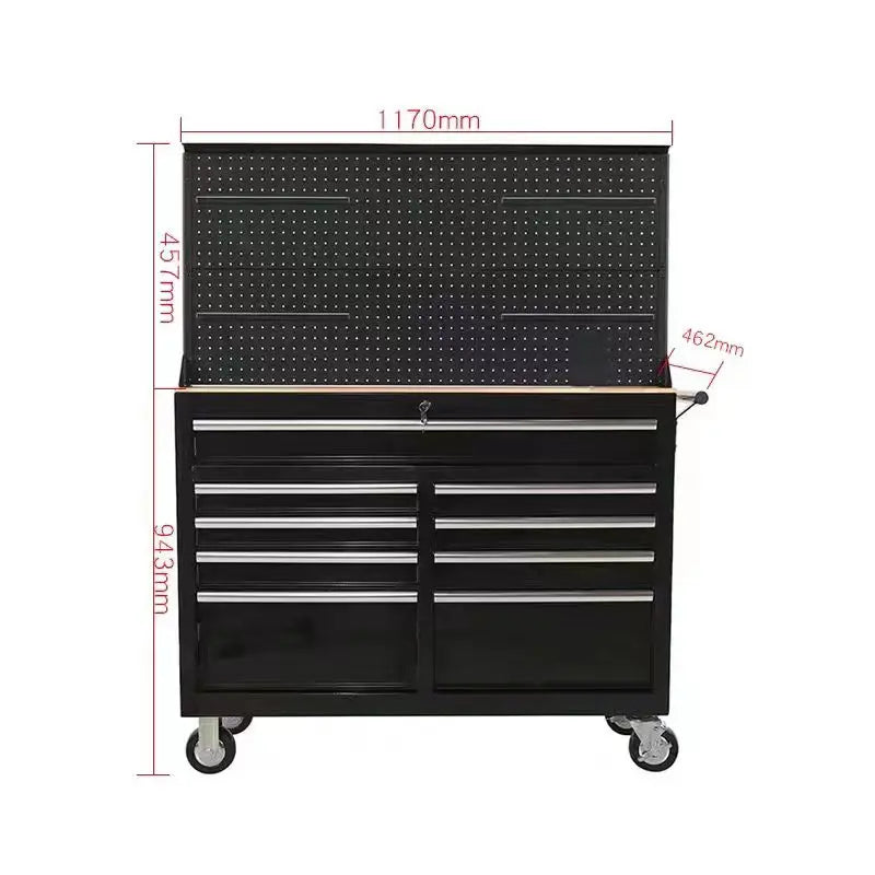 Wholesale Garage Storage Workbench 9 Drawers Tool Box Portable Workshop Storage Cabinet Metal Tool Chest with Wheel