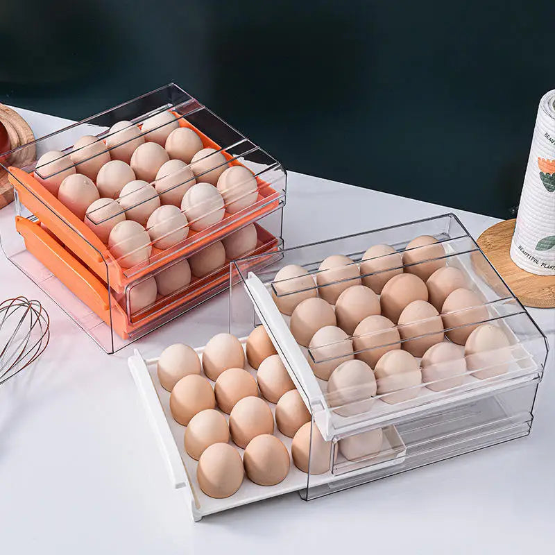 Allifemax Food-grade Refrigerator Egg Container Keeping Fresh Egg Box Kitchen Transparent Storage Holders Fridge Organiser