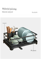 Modern Metal Multi-Purpose Kitchen Organizer Over-Sink Dish Drying Rack with Drain Storage for Plates Bowls Utensils