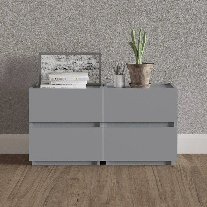 Bedroom Nordic Two Drawer Wooden Stackable Bedside Modern Small Bed Side End Night Tables Nightstands for Living Room Furniture