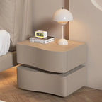 Latest Cream Smart Floating Nightstand with Sensor LED Light Modern Lamp Luxury Bedside Cabinet 2 Drawers Bedroom Furniture