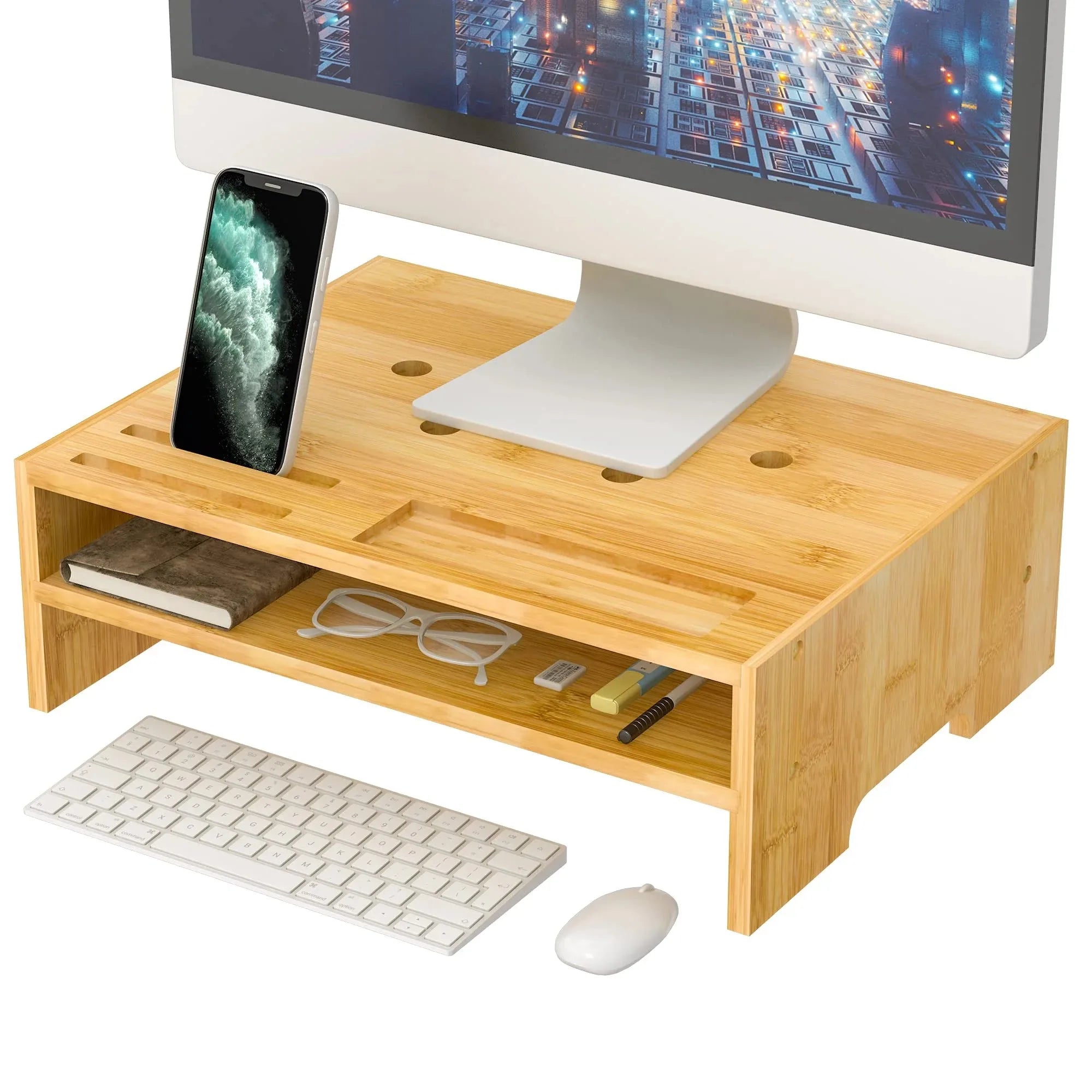 Portable Bamboo Crafts Laptop Tray Table Stand for Breakfast Serving Home Folding Bed Desk with Laptops Tray Laptop Table