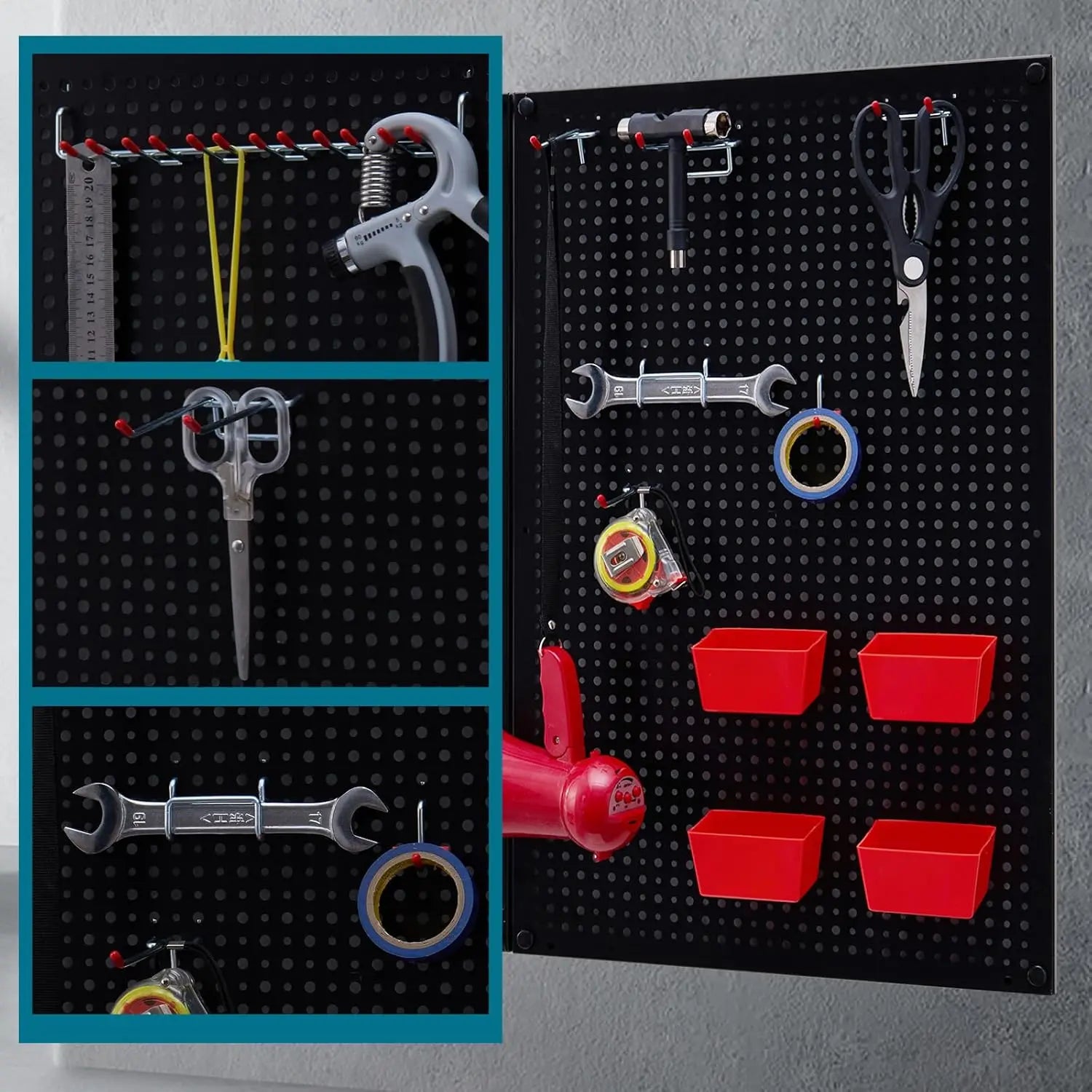 Steel Pegboard Kit with Vast Accessories for Tool Storage and Garage Organization Storage Holders & Racks