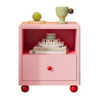 Modern Iron Smart Nightstand LED Light Drawers/Open Shelf Storage-Durable Multifunction Design for Apartment Bedroom Home Use