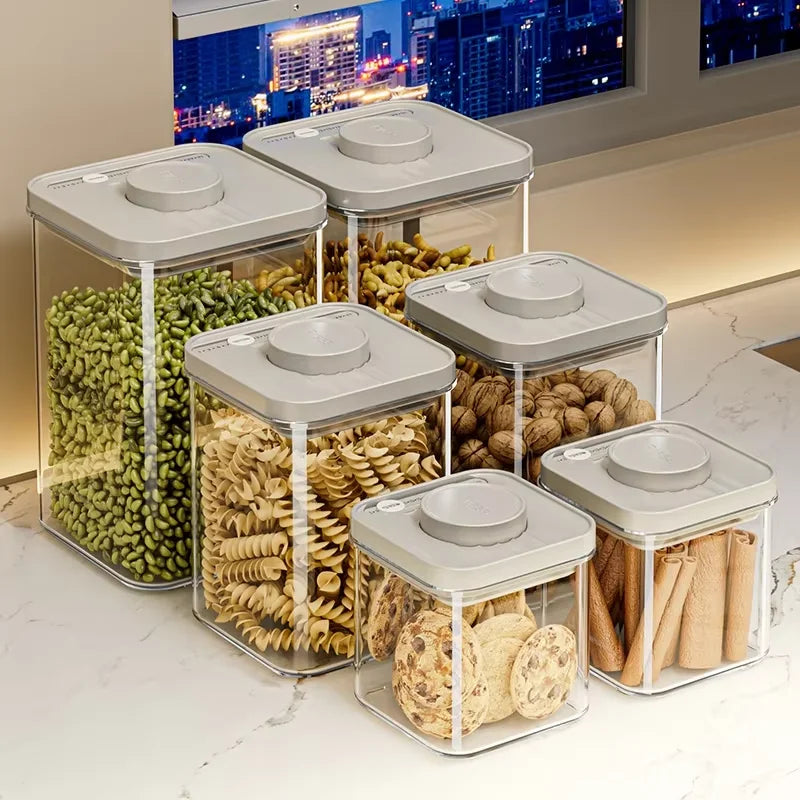 Xing You Eco-Friendly Kitchen Storage Containers Freshness Preservation Dust-Proof Moisture-Proof PP Plastic Glass Jars for