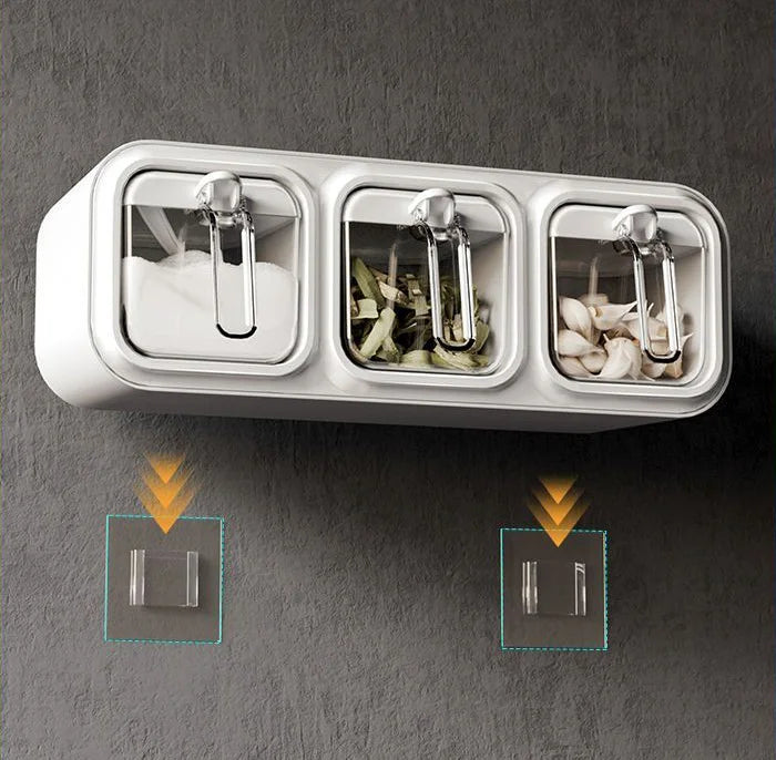 Modern Square PP Seasoning Box Injection-Molded Wall-mounted Storage Food Bottles Jars Set 1-3L Capacity Multifunction Design