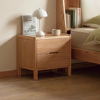 Low Price Solid Oak Wood Bedside Cabinet Modern Luxury Design with 2 Drawers for Apartment Bedroom and Living Room