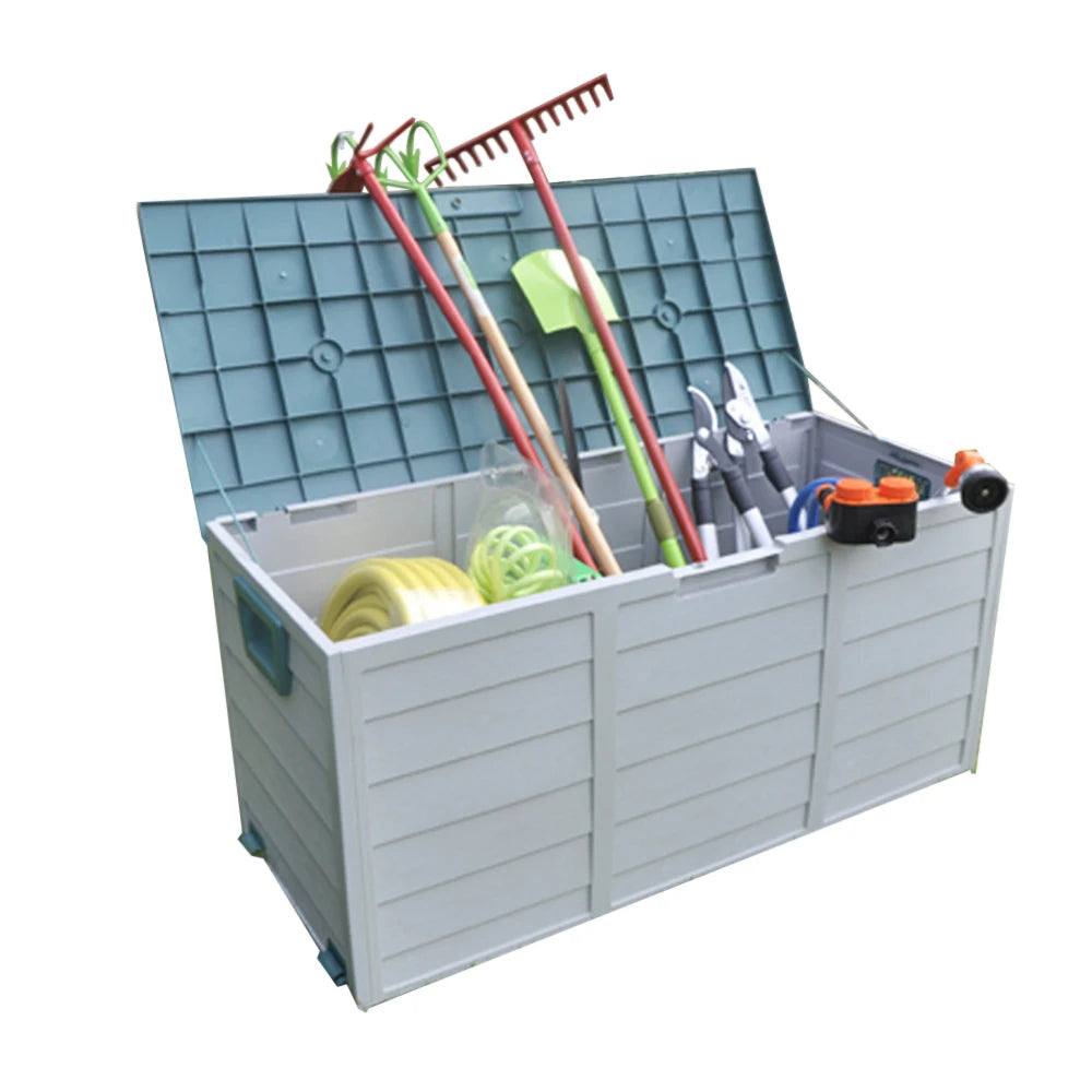 VERTAK Outdoor Garden Waterproof Hand Tool Large Storage Plastic Box With Wheels and Handle