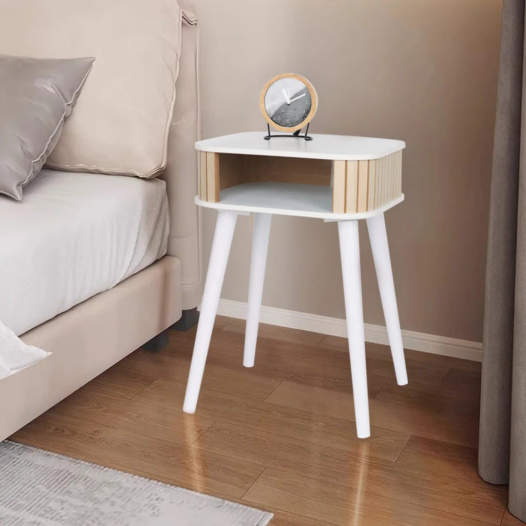 Customized Color Natural Bedroom Removable Sofa Side Table Wood Bedside Bedside Table Wooden Nightstand