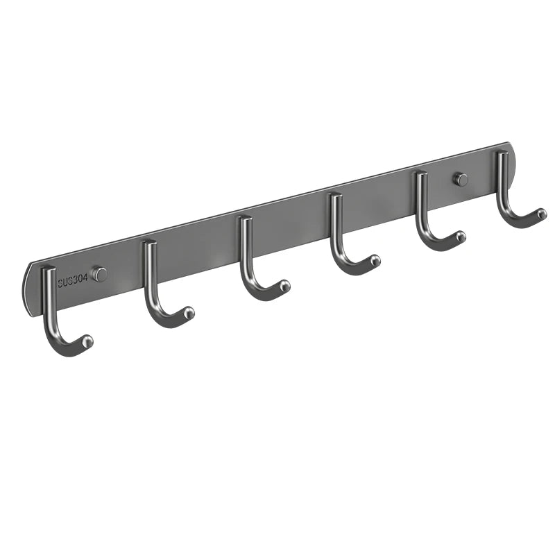 HUOLI Black 304 Stainless Steel Wall-Mounted Hooks - Modern Bathroom & Kitchen Storage, Hotel Bathroom Accessories Low Price