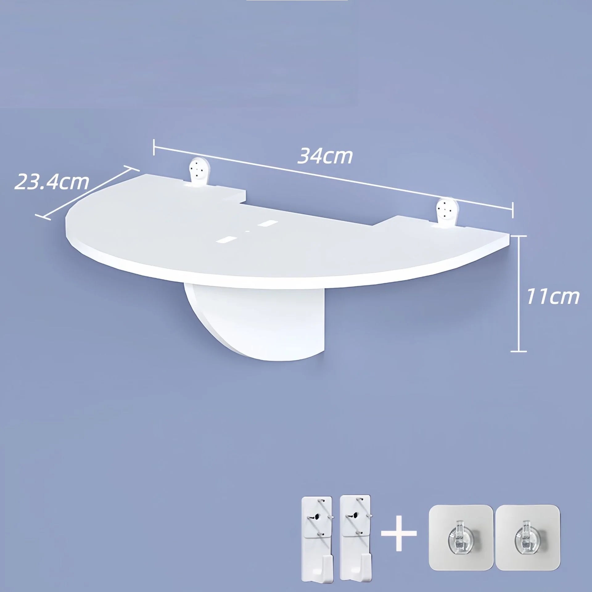 White Desktop Storage Organizer Wall Mounted Floating Shelf for Router and Set-Top Box