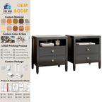 Modern 2-Drawer Bedside Nightstand Painted Surface for Bedroom Storge Cabinet