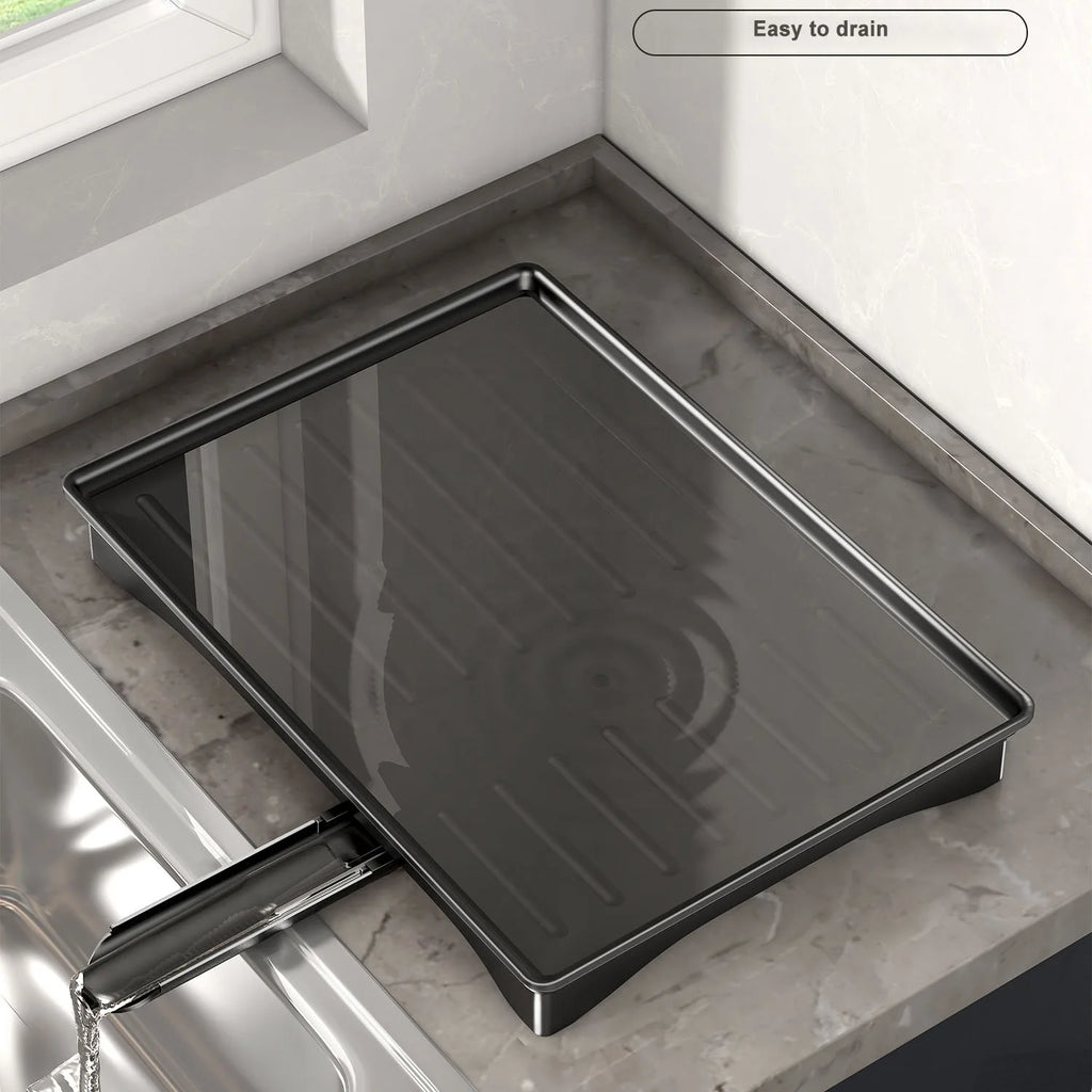 Kitchen Accessories 2 Tier Stainless Steel Dish Drainer Rust-proof Dish Rack for Kitchen Counter Black Escurridor De Platos