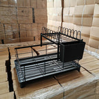 Kitchen & Living Room Dish Drainer Rack Expandable Metal Organizer with Printed Logo OEM Over-the-sink Storage