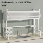 Over the Sink Dish Drying Rack Dish Drainer Racks with Dust-proof Cabinet Door Space-Saving Kitchen Organizer for Dishes
