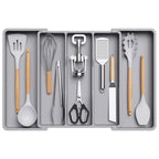 Expandable Kitchen Drawer Organizer Adjustable Plastic Utensil Tray Flatware Holder for Kitchen Storage