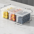 Plastic Refrigerator Organizer Food Storage Container With Lid Handle Fresh-Keeping Box Fridge Reusable Storage for Kitchen Tool