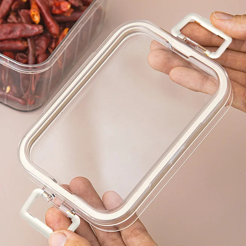 Transparent Injection Plastic Luxury Multifunction Storage Boxes High Aesthetic Fresh Keeping Jars Grains Cereals Kitchen