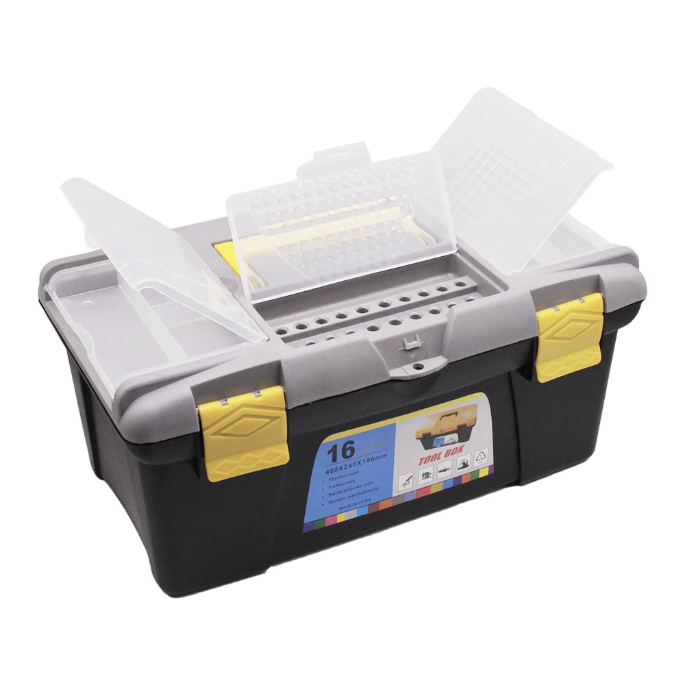 Wholesale 16 Inch Portable General Toolbox With Plastic Buckle