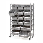 Commercial-Grade 16-Bin Storage Rack with Sliding Drawers Multi-Tier Design for Restaurant Back-of-House Efficiency