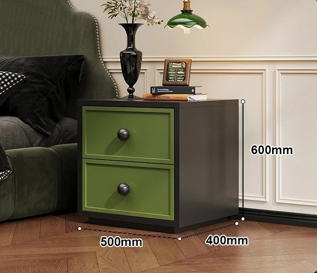 Luxury Steel Bedside Table with LED Light and Wireless Charging Modern Nightstand with Drawer for Apartment Bedroom